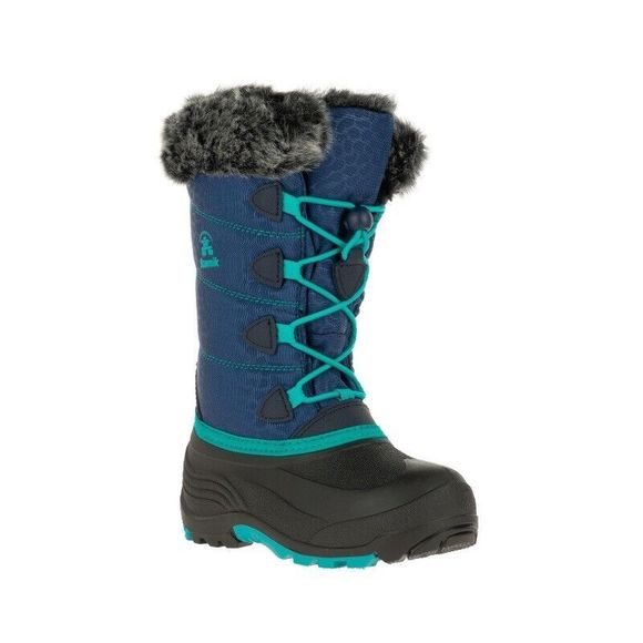 Kamik Kids Navy-Turquoise Snowgypsy3 Fleece Insole Rugged Sole Winter Boots Sz 3 - Picture 1 of 15